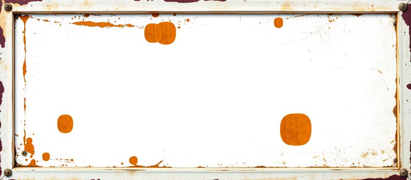 Rusty metal frame with white background photo