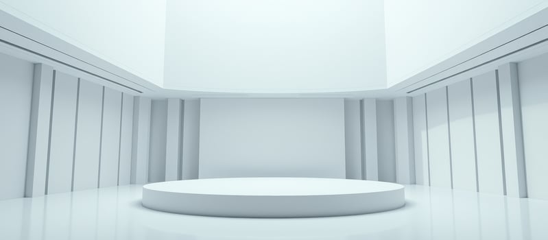 White Minimalist Room with Podium photo
