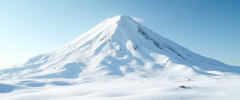 Snowy Mountain Peak Under a Clear Blue Sky photo