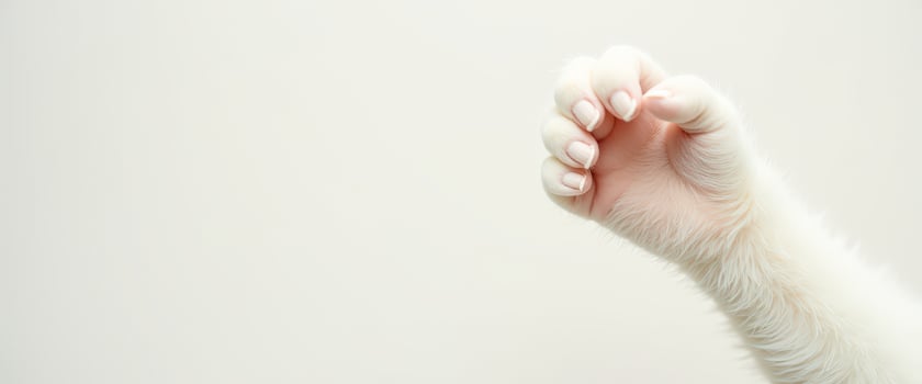 White Cat Paw Reaching Out photo