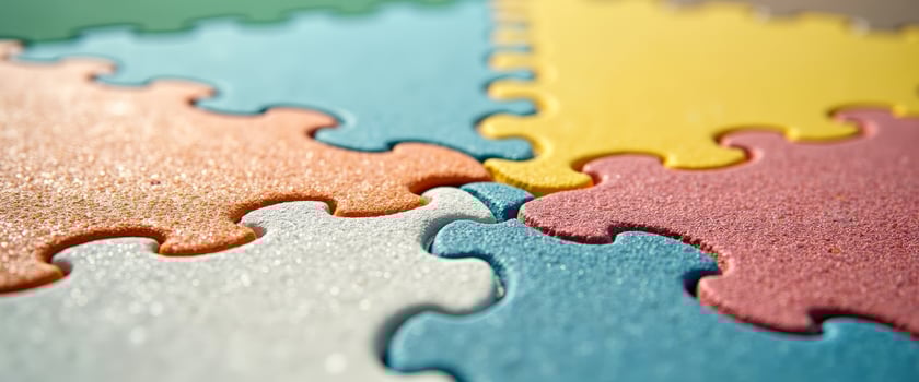 Colorful Puzzle Pieces Interlocking photo