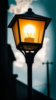 Street Lamp Illuminates the Night Sky photo