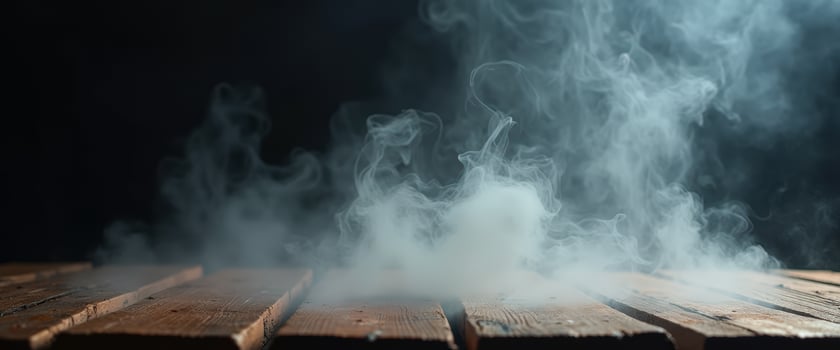 Smoke Erupting From Wooden Planks photo