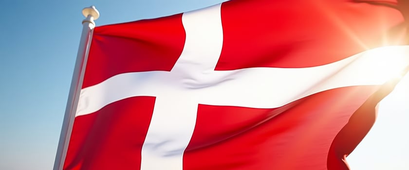 Danish Flag Waving in the Wind photo