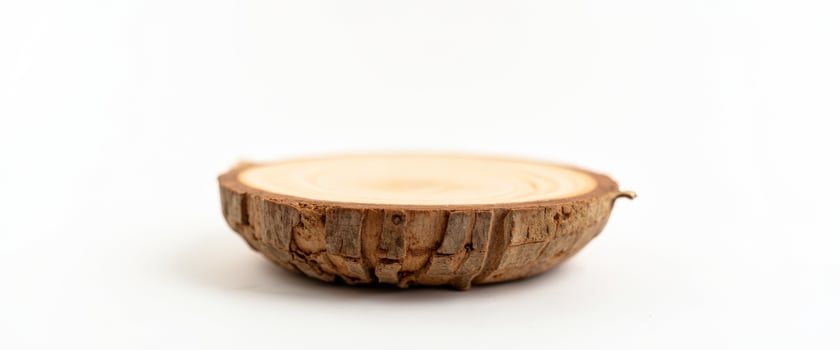 Wooden Slice on White Background photo