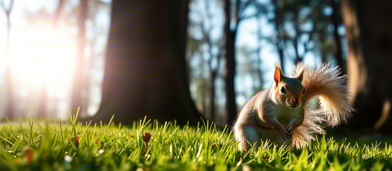 A Curious Squirrel in the Grass photo