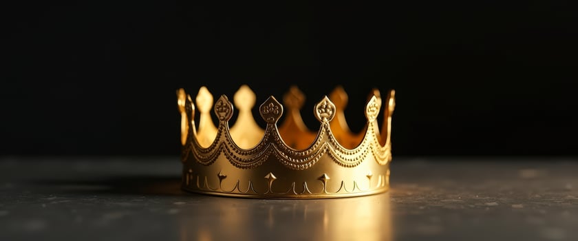 Golden Crown on a Black Background photo
