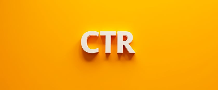 CTR - White 3D Letters on Yellow Background photo