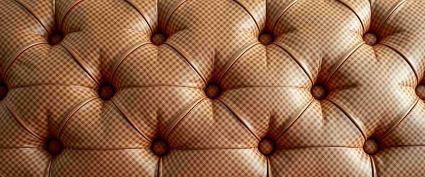 Brown gingham tufted upholstery photo