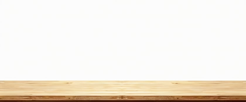 Empty wooden table isolated on white background photo