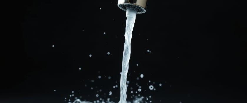 Water flowing from faucet photo