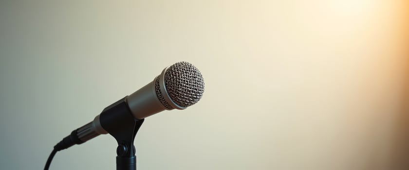 Closeup of a Microphone on a Stand photo