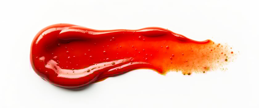 Red Sauce Drizzle on White Background photo
