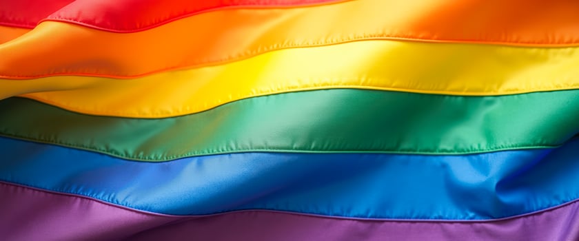 Closeup of a Rainbow Pride Flag photo