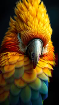 Close-up of a Vibrant Parrot's Feathers photo