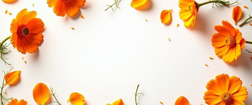 Orange Flower Petals Border photo