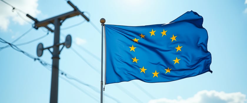European Union Flag Waving in the Wind photo