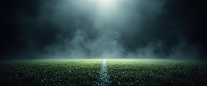Foggy Soccer Field at Night photo