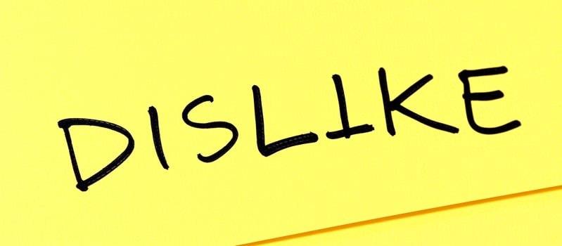 Dislike on Yellow Sticky Note photo