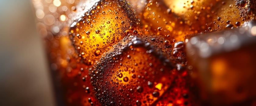 Close Up of Ice Cubes in a Dark Drink photo