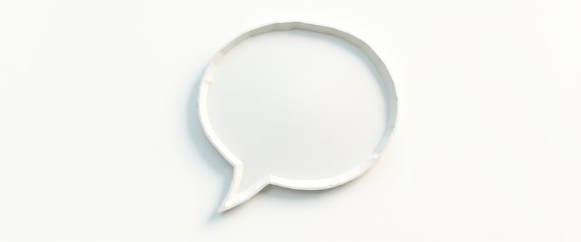 White Speech Bubble on White Background photo