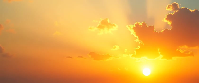 Sunset with Orange and Yellow Clouds photo