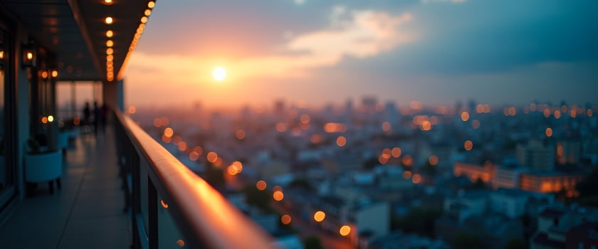 Cityscape Sunset from Balcony photo
