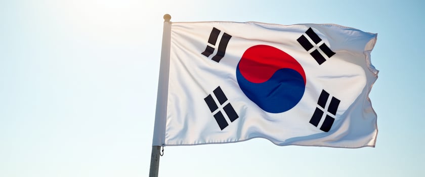South Korean Flag Waving in the Wind photo