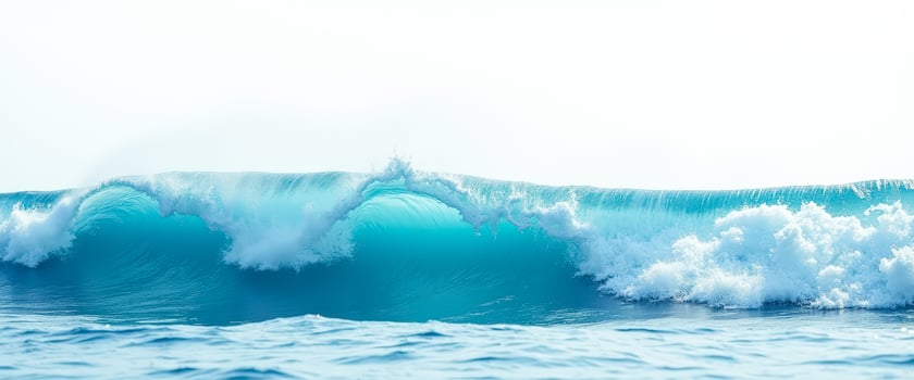 Ocean Wave Crashing in Blue Water photo