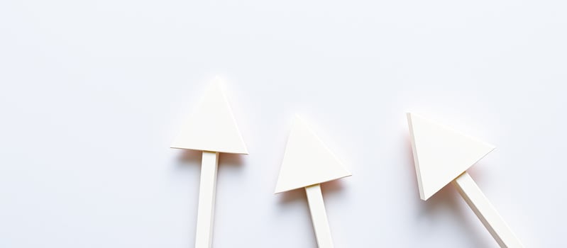 White Triangle Arrows Pointing Up on White Background photo