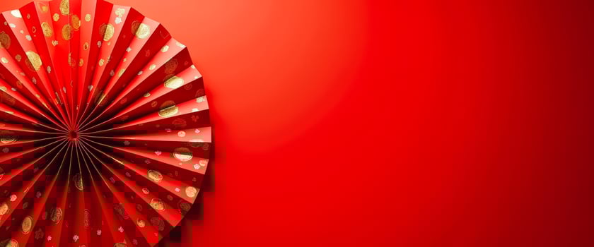 Red Paper Fan with Gold Accents photo