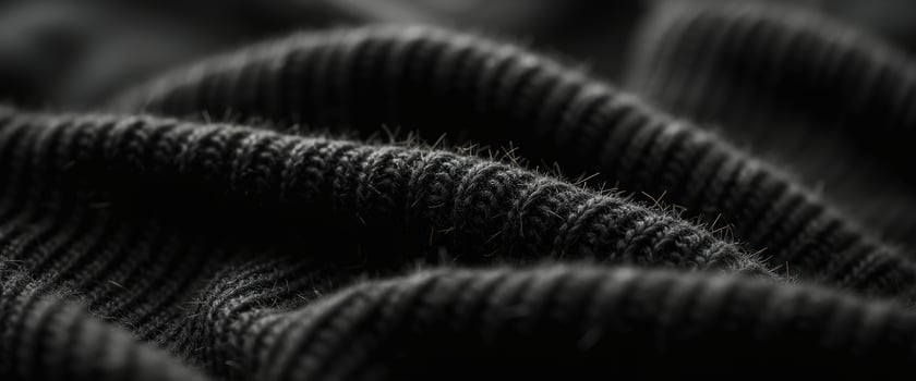 Close-up of Black Knit Fabric photo