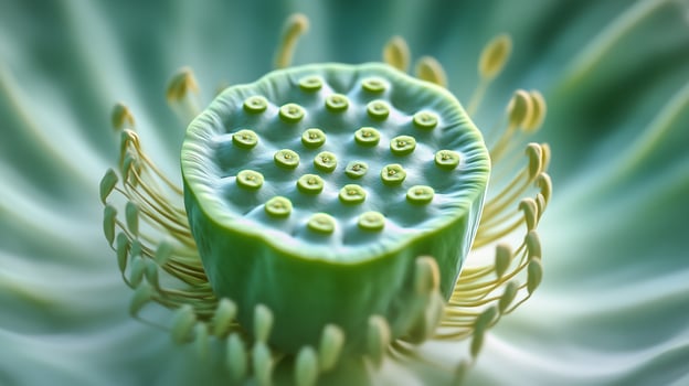 Lotus flower closeup detail blossoming with blurred background photo