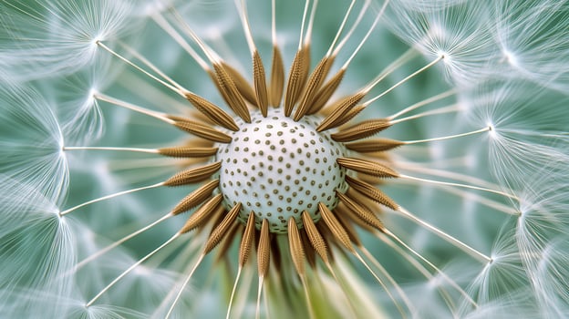 closeup detail dandelion blossoming nature plant with blurred background photo