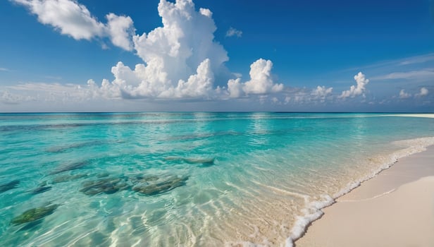 beautiful white sand beach views photo
