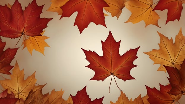 Colorful Autumn Fall Maple Leaves white background photo