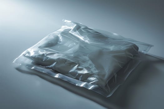 White t shirt vacuum sealed in a plastic bag photo