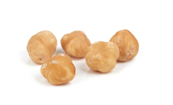 Hazelnuts on white photo