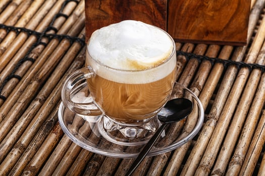 Cappuccino hot espresso with milk photo