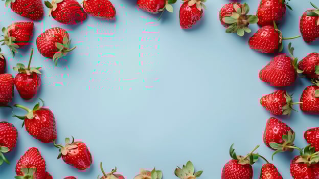 Strawberry fruit organic botanical harvesting copy space blank center circular arrangement photo