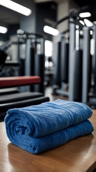 Soft Clean Blue Gym Bath Towel photo