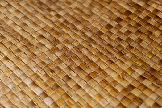 Close-Up of a Woven Natural Fiber Mat photo