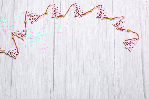 christmas toys star fir tree on wooden background photo