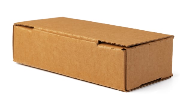 Brown cardboard box isolated on white background photo