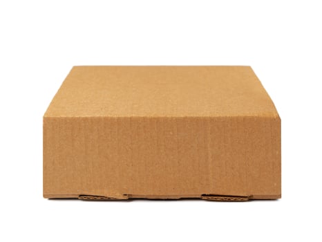 Brown cardboard box isolated on white background photo