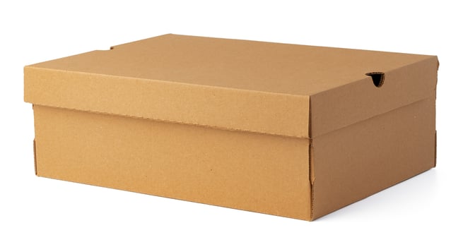 Brown cardboard box isolated on white background photo