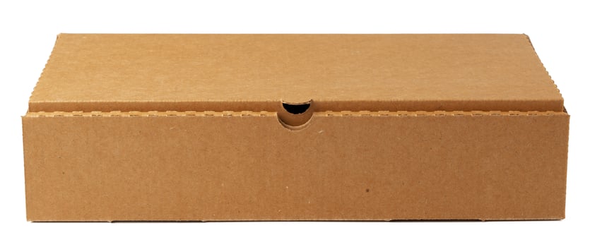 Brown cardboard box isolated on white background photo
