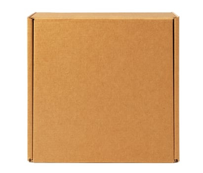 Brown cardboard box isolated on white background photo