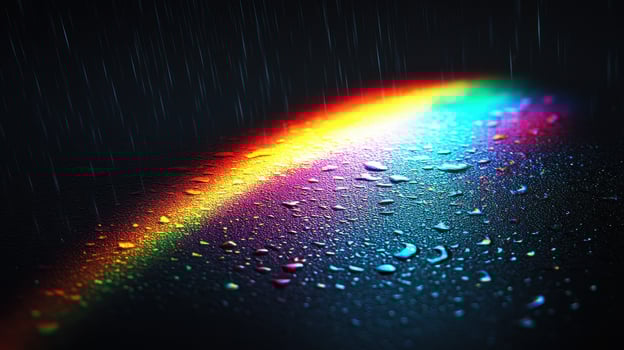 Spectrum of Hope, Rainbow Reflected in Rain Drops photo