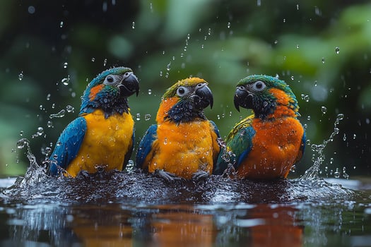 Kea Bird group is swearing water beautiful background photo